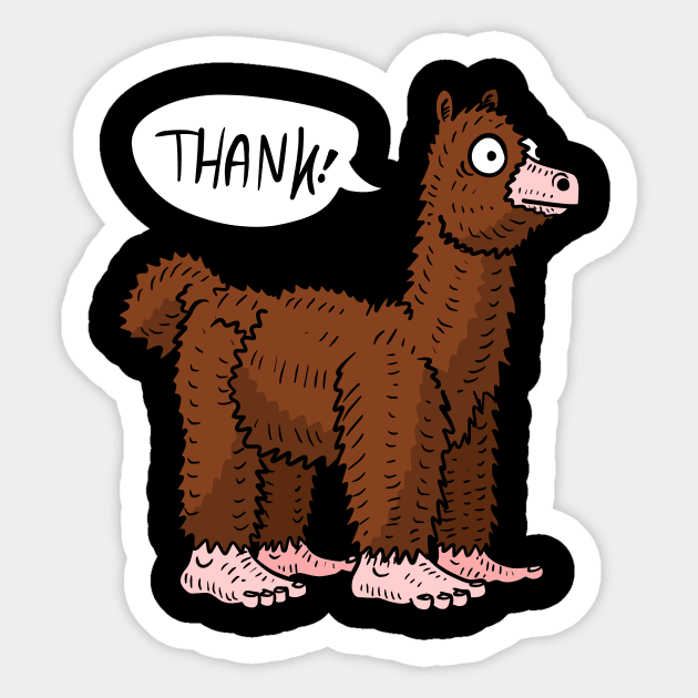 thank you from mr sexyfeet. the four feet apalca. Sticker by JJadx